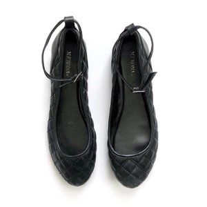 Merona Black Quilted Faux Leather Flats